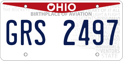 OH license plate GRS2497