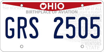 OH license plate GRS2505