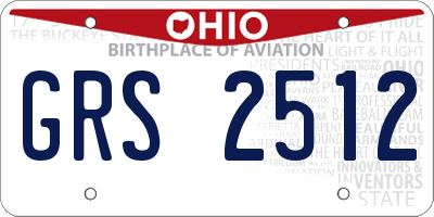 OH license plate GRS2512