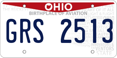 OH license plate GRS2513