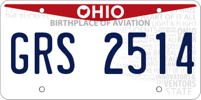 OH license plate GRS2514