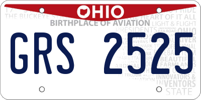 OH license plate GRS2525