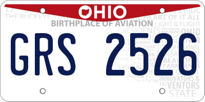 OH license plate GRS2526