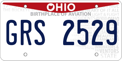 OH license plate GRS2529