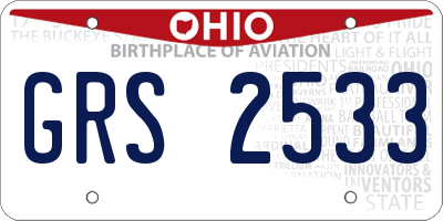 OH license plate GRS2533