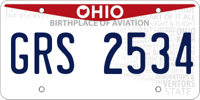 OH license plate GRS2534