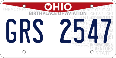 OH license plate GRS2547
