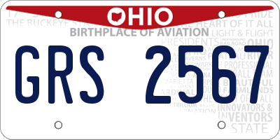 OH license plate GRS2567