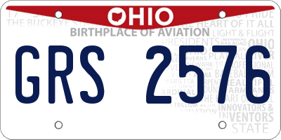 OH license plate GRS2576