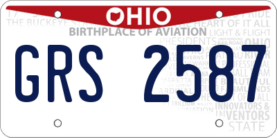 OH license plate GRS2587