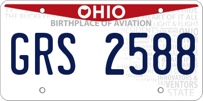 OH license plate GRS2588