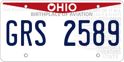 OH license plate GRS2589