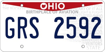 OH license plate GRS2592