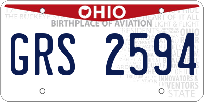 OH license plate GRS2594