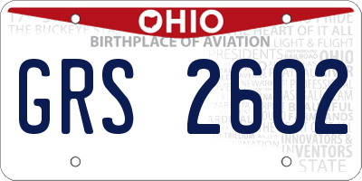 OH license plate GRS2602