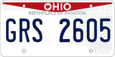 OH license plate GRS2605