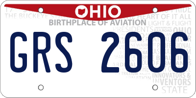 OH license plate GRS2606