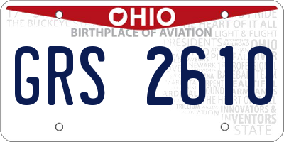 OH license plate GRS2610