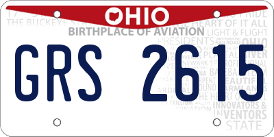 OH license plate GRS2615