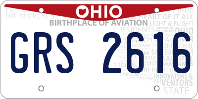 OH license plate GRS2616