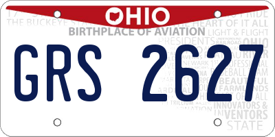 OH license plate GRS2627