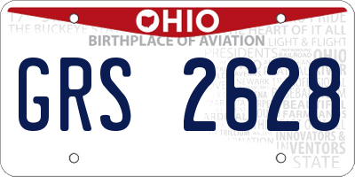 OH license plate GRS2628