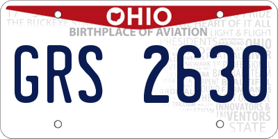 OH license plate GRS2630
