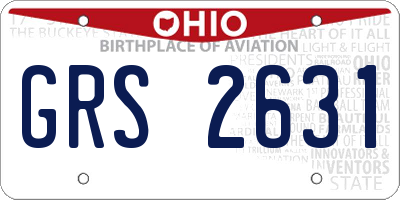 OH license plate GRS2631