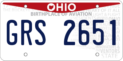 OH license plate GRS2651