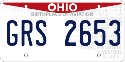 OH license plate GRS2653