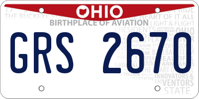 OH license plate GRS2670