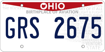 OH license plate GRS2675