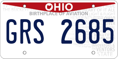 OH license plate GRS2685