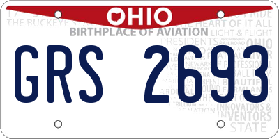 OH license plate GRS2693