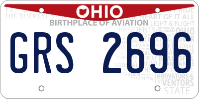 OH license plate GRS2696