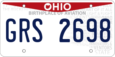 OH license plate GRS2698
