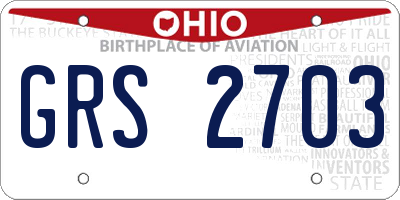 OH license plate GRS2703