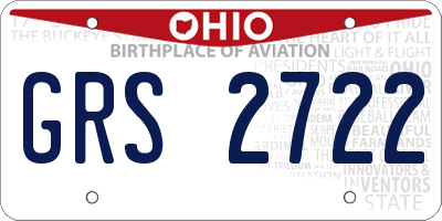 OH license plate GRS2722