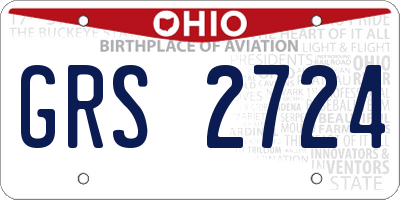 OH license plate GRS2724