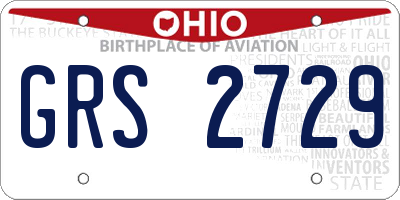OH license plate GRS2729