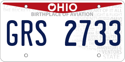 OH license plate GRS2733