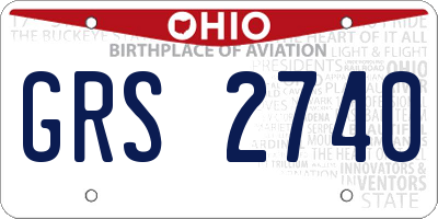 OH license plate GRS2740