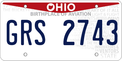 OH license plate GRS2743