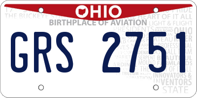 OH license plate GRS2751