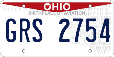 OH license plate GRS2754