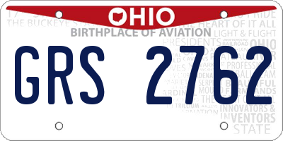 OH license plate GRS2762