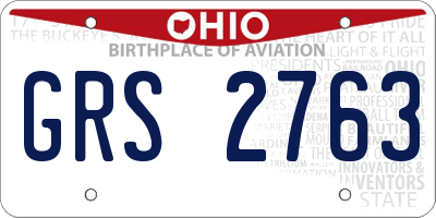 OH license plate GRS2763