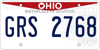 OH license plate GRS2768
