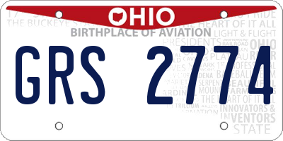 OH license plate GRS2774