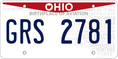 OH license plate GRS2781